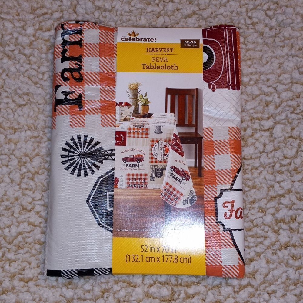 Thanksgiving Fall Vinyl Tablecloth - Picture 2 of 4